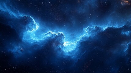 A blue sky with stars and clouds
