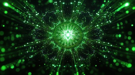 Fototapeta premium Green Glowing Mandala