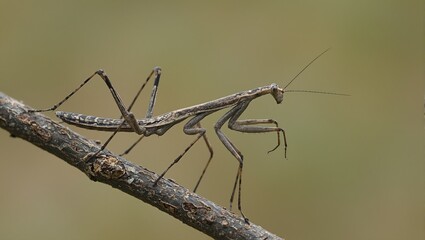 Seamless camouflage Stick insect mimics twig perfectly in blurred background