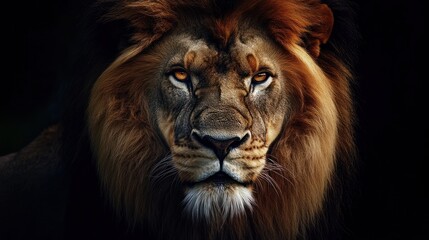 Close Up Portrait of a Majestic Lion