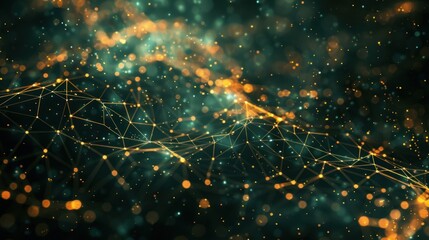 Abstract Network with Glittering Lights