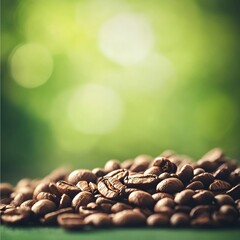 Obraz premium Coffee on green