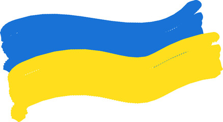 National Flag Of Ukraine. Pray for ukraine. Shape icon with colors of Ukrainian flag. Ukraine donate concept. Vector illustration Isolated.