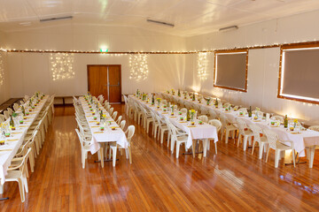 View inside a wedding reception venue