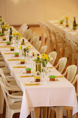 View inside a wedding reception venue
