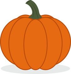 Pumpkin illustration. Cute colored, flat pumpkin autumn harvest, fall, seasonal graphic elements