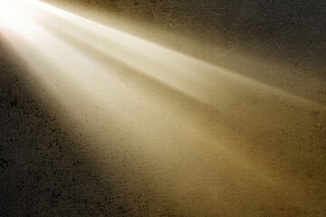 Ray of bright divine light in darkness