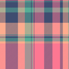 Home plaid fabric check, shape background textile vector. Summer texture seamless pattern tartan in red and blue colors.