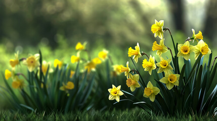 Fototapeta premium Daffodil flowers in the field