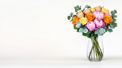 Fototapeta premium A luxurious bouquet of fresh roses