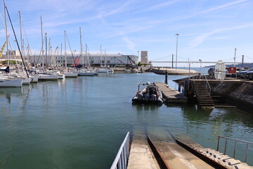 Doca de Bom Sucesso, port de plaisance, ville de Lisbonne, Portugal