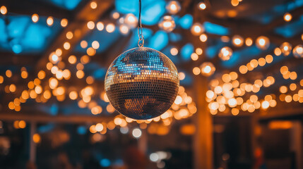 Obraz premium shiny disco ball with light 