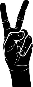 recommend clip art: V sign, victory gesture silhouette