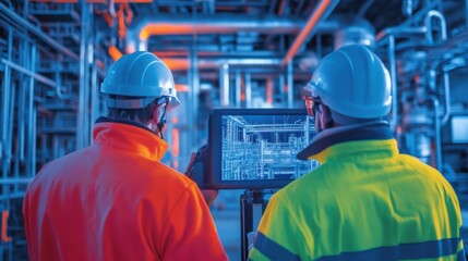 Engineers using thermal imaging cameras to detect inefficiencies