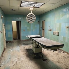 A neglected pathology unit within an abandoned hospital