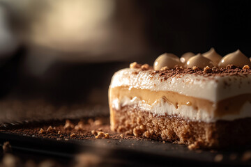 Tempting Luxury Dessert Close-Up: Elegant Fine Dining with Gourmet Presentation, Indulgent Flavors, and Dramatic Lighting