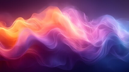 Obraz premium Colorful abstract waves blending hues of purple and orange - wallpaper