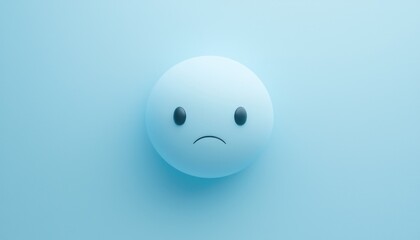 An artistic interpretation of 'Blue Monday,' featuring a realistic sad emoji face set against a light blue background, capturing the theme of sadness and melancholy.