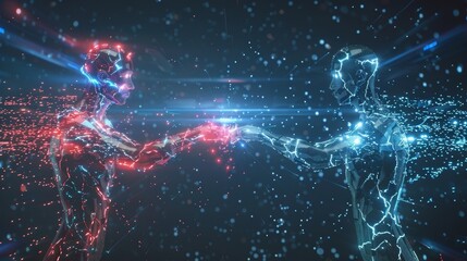 Two teams in a highly competitive multiplayer match strategizing and exeing their moves in perfect unison thanks to the seamless realtime connectivity.