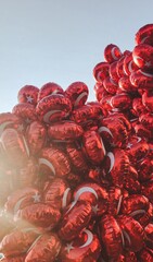 Red Balloons sky Turkish flag 