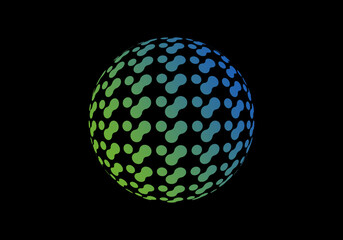 technology globe logo design vector.