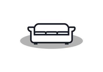 interior logo design vector home decor sofa chair furniture concept outline style
