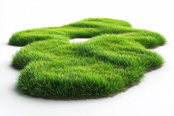 Fototapeta premium Bending grass field creating a unique isolated landscape with vibrant green hues under bright lighting conditions