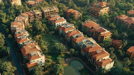 Fototapeta premium A zoomed-in view of a specific neighborhood in Bangalore, highlighting local attractions and amenities,