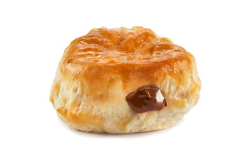 Biscuits full of sweet candy in a white infinite room