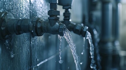 An action shot of water flowing from an opened valve, emphasizing the importance of plumbing,
