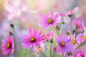 Pink Cosmos are in bloom