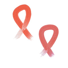 Set of 4 red awareness ribbon icons, simple icon illustration - Multiple Sclerosis, drunk driving prevention, drug prevention, HIV/AIDS awareness.