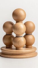Wooden figures symbolize connections in business and social interactions against a gray and green background
