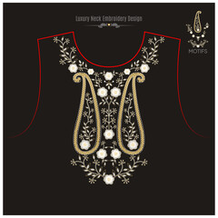 Exclusive Luxury Neck Neck Embroidery Design