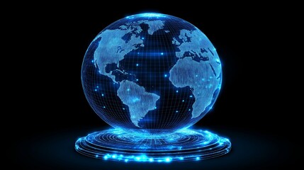 Digital Globe with Illuminated Connectivity Points, Symbolizing Advanced Global Network and Cyber Technology, Generative AI