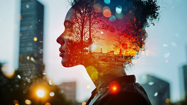 Double Color Exposure Effect Mockup Video