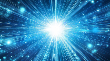 Fototapeta premium Vector Abstract, science, futuristic, energy technology concept. Digital image of light rays, stripes lines with blue light background