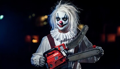 Fototapeta premium Scary Clown - generative ai, üretken yapay zeka