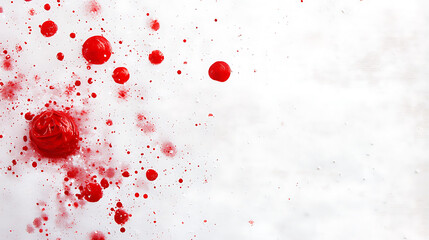 Vibrant red paint splatters create artistic and dynamic background, perfect for creative projects. bold colors evoke energy and excitement