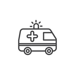 Ambulance icon Symbol mark in filled style