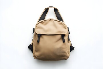 Naklejka premium Sand beige backpack neutral casual fashion mockup