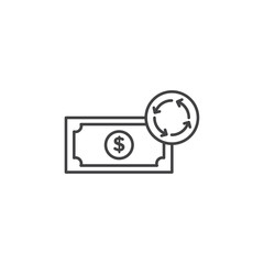 Cash flow icon Symbol mark in filled style