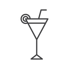 Cocktail icon Symbol mark in filled style