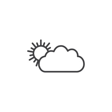 recommend clip art: Cloud sun icon Symbol mark in filled style
