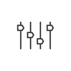 Equalizer icon Symbol mark in filled style