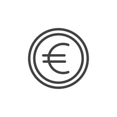 Euro Icon Symbol mark in filled style