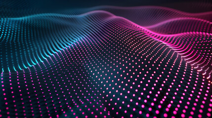 Obraz premium Futuristic Wave of Glowing Neon Dots
