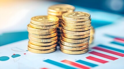 Gold Coins Financial Growth Chart