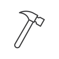 Hammer icon Symbol mark in filled style