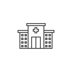 Hospital Icon Symbol mark in filled style